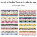 icceemee 36 Rolls Datura Theme Washi Tape Set with Different Colorful Patterns, Writable Decorative Tapes for Scrapbooking, Junk Journal Supplies, Bullet Journaling, 0.45'' x 90'' per Roll
