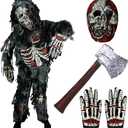 Spooktacular Creations Zombie Costume for Kids, Scary Halloween Costume for Boys, Halloween (3T, Black)
