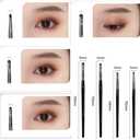 Eye Makeup Brush Set, 4 Pcs Professional Blending Eyeshadow Makeup Brushes for Concealer Eyebrows Eyeliner, Soft Hairs & Wood Handle