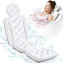 Full Body Bath Pillow for Bathtub, Thick Bathtub Cushion, Luxury Tub Pillow for Bath for Headrest Neck and Back Support White 56" x 16"