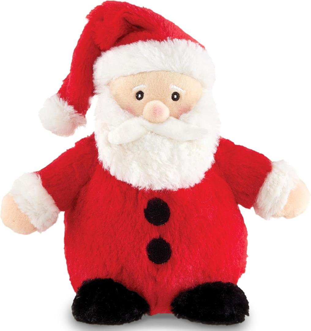 Bearington Nick Santa Claus Christmas Stuffed Animals - 6" Soft Christmas Stuffies for Kids with Red and White Hat, Soft Fur, and Weighted Bottom - Poseable Holiday Plush Toy - Gift for Teens and Kids