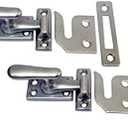 Solid Brass Casement Fastener Window Lock, Small, Brushed Satin Nickel, 2 Pack