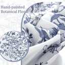 WONGS BEDDING Blue Floral Comforter Set King Size, 8 Pieces Flower Botanical Bed in a Bag Bedding Set, Soft Microfiber Comforter, Sheets, Pillowcases & Shams (90"x104")
