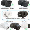 Blink Camera Mount with Dual Suction Cup, No-Drill, No Need Adhesive, Mounted on Smooth Surfaces Like Windows, Glossy Tiles, and Wood, 2 Pack for All Blink Camera-White