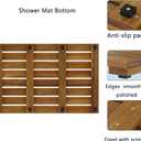 Wooden Shower Mat, Non Slip Bath Floor Mat, (Large), 26" x 17"
