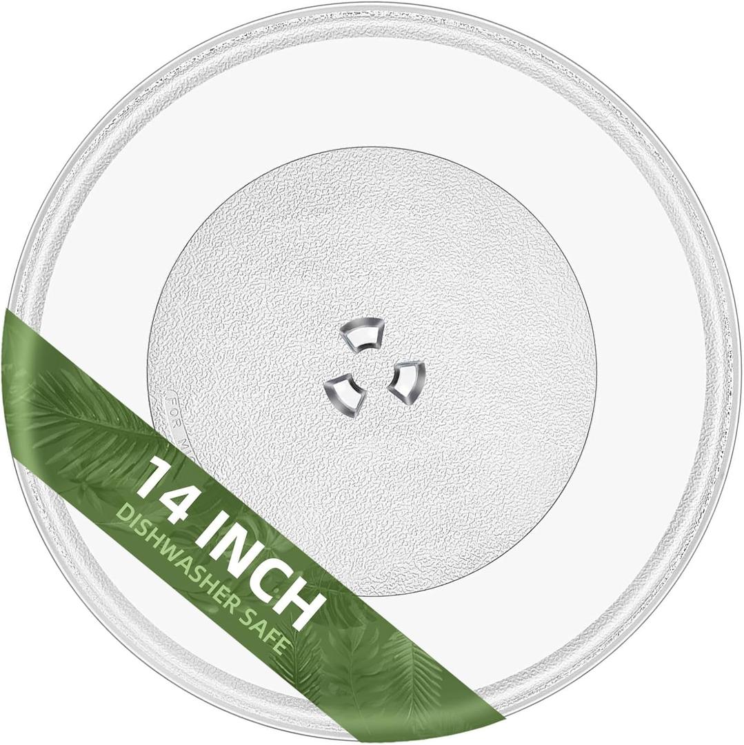14" Microwave Glass Plate for LG Microwave Plate MJS47373301, MJS47373302, MJS47373303, MJS47373304 Compatible With LG Microwave Plate Replacement (14" Small Coupler Hole)