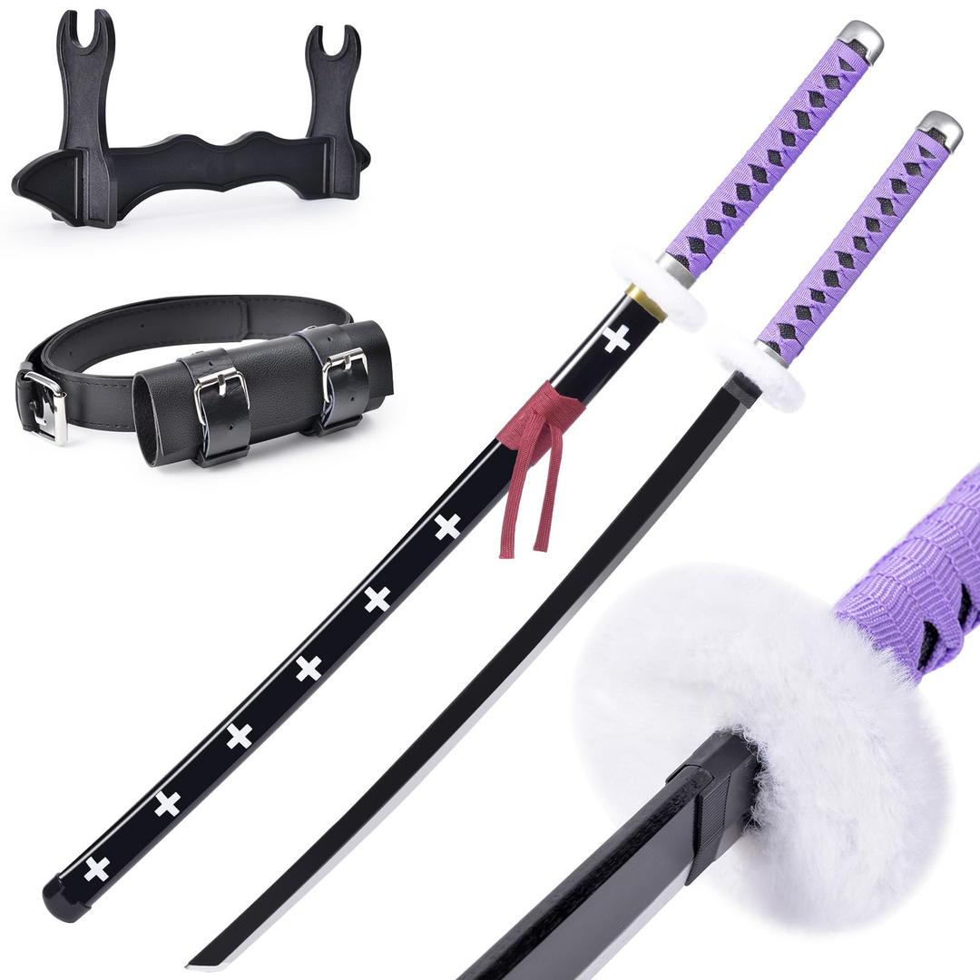 PZOEWUESR Anime Trafalgar Law Zoro Cosplay Sword 41inch - with Display Stand,for Role-Playing and Collection