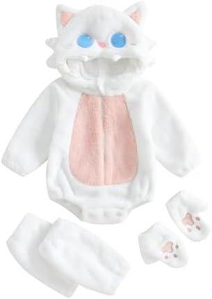 Doisbetthsay Baby Halloween Costume Unisex Baby Boy Girl Animal Costumes Long Sleeve Hooded Romper Jumpsuits Cute Outfits, 9-12 Months 