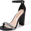 DREAM PAIRS Women's Hi-Chunk High Heel Pump Sandals 8
