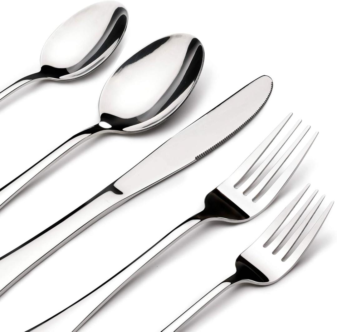 Pack of forks, spoons, knifes, all utensils for eating, dishwasher safe, 100+ pcs