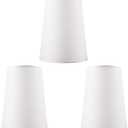 3 Pack White Lamp Shades, Mini Fabric Lampshades Replacement, 3.4x4.8x6.9 inch, DIY Natural Linen Hand Woven Lampshade for Floor Light, Hemp Rope Pendant Light, Vanity Lights, Table Lamp, Wall Sconce