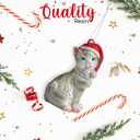 2 x Yuletide Designs Cat Figurine Christmas Ornaments (Gray Tabby)