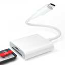 2 x USB C to SD Card Reader for iPhone 15, 104MB/s USB C 3.0 SD Card Adapter 2TB Capacity, Micro SD to Type C Adapter USB C Memory Card Reader for iPhone 15 Pro Max, MacBook, and More USB-C Devic