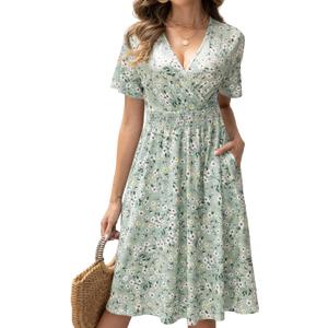 Casual Midi Summer Dresses for Women (M)