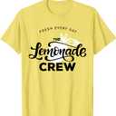 Lemonade Stand Crew and Boss Lemon Juice Summer Yellow T-Shirt, XL