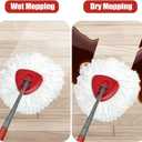 Mop Head Replacement, 3 Pack Spin Mop Refill Replace Head Compatible O Cedar Easywring 1-Tank System, Great Cleaning Power, Microfiber, Helper Housework, Machine Washable Easy-to-Replace, White