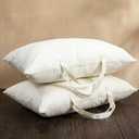 2 Pack 100% Cotton Canvas Travel Pillow Storage Bag with Handles for Home Travel Beddings Comforters Blankets Saree Linens Organizer Thick Soft Breathable Closet Organizer Bag(20"x 30") (White)