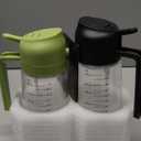 TrendPlain 16oz/470ml Glass Olive Oil Sprayer for Cooking  2 in 1 Olive Oil Dispenser Bottle for Kitchen Gadgets and Air Fryer Accessories, Salad, BBQ - Black & Green