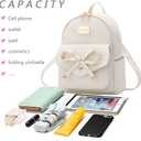I IHAYNER Girls Bowknot Cute Leather Backpack Mini Backpack Purse for Women