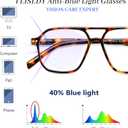 FEISEDY Retro Aviator Reading Glasses Square Readers with Spring Hinge Blue Light Reading Glass for Women Men (Tortoise, 2.0x)