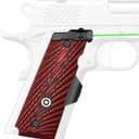 DARKFANG Compact/Full Size 1911 Laser Grip with Ambi Safety Cut, G10 1911 Laser Sight No Rail with Rechargeable Battery