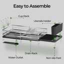 Large Dish Drying Rack, Expandable Dish Rack, Stainless Steel Anti-Rust Dish Racks for Kitchen Counter, Multifunctional Dish Drainer with Utensil Holder & Cup Holder, 13.4"-28.7" L x 11.8" W