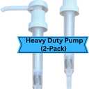 Heavy Duty Pump Dispenser for Gallon Jugs (1oz/2-Pack) Leak Proof Pump Dispenser for Shampoo, Laundry Detergent, Liquid, Water, Popcorn Butter, Snow Cone Syrup, Oils, 1 Gallon BPA-Free Dispenser