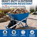 Steel Wheelbarrow Handles & Wheelbarrow Repair Kit with Pre-Drilled Holes, cart Repair, Garden cart Parts, Landscaping & Construction use. Corrosion-Resistant Steel for Heavy Duty Durability