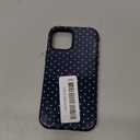 Trendy Cute Hybrid 2 Layer Navy Blue Polka Dot Phone Case for iPhone 12/12 Pro,Navy