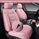 TIEHESYT Car Seat Covers Full Set, Breathable Leather Automotive Front and Rear Seat Covers, Car Seat Protectors Full Set, Compatible with Most Vehicles, SUV (Cute Pink, Front Pair and Rear)