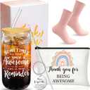 Hsei 6 Pcs Graduation Appreciation Gifts for Women Thank You Gifts for Nurse Employees Staff Coworker Team Teacher Including 16 oz Glass Cups Cosmetic Bag Sock Keychain Gift Box for Class of 2026