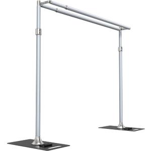 ALTSON Photo Backdrop Stand Heavy Duty 9.2x9.2Ft, Double Crossbar Pipe and Drape Stand Kit, Adjustable Metal Frame Background Stand with Flat Base for Wedding Party Birthday Photography Decoration