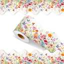 65 Feet Summer Bulletin Board Borders Wildflower Bulletin Border Board Spring Wildflower Straight Wavy Scalloped Trim Borders for Classroom Office Home Decor