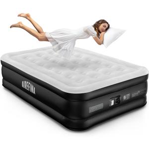 Airefina Air Mattress Full with Built in Pump, 18" Comfort Blow Up Mattress Quick Inflation/Deflation, Inflatable Mattress with Carrying Bag Portable for Guest Home Full Size Colchones Inflables