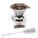 Reusable Stainless Steel Pour Over Drip Coffee Filter for Mason Jars,Fits Wide Mouth & Regular Jars, Manual Brew Coffee Dripper,No Paper Filters Needed,Rustproof,Dishwasher Safe