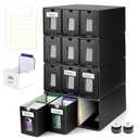 Yotakala Trading Card Storage Box Card Organizer MTG Card Storage Sports Card Storage - Cardboard Drawer Box with PVC Window, Dividers Boxes for TCG, MTG and Sport Cards (3 Rows × 4 Tiers)