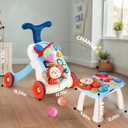 AuntyFey Baby Walker, 3 in 1 Push Walker for Baby Girls Boys, Baby Walking Toy for 1 Year Old Learning to Walk, Sit to Stand Baby Walker Push Toy for Girl 12 Months, Blue