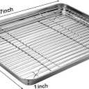 MCIRCO 6 Piece Stainless Steel Baking Sheet with Rack with Silicone Baking Mat Set (2 Pans + 2 Racks + 2 Mats), 17.3 x 13 x 1 Inch Cookie Sheet with Cooling Rack, Easy Clean