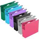Extra Capacity Plastic Hanging File Folders,12 Pack Reinforced Expanding Hang Folder Letter Size, Accordian Pocket, Heavy Duty 2 Inch Expansion, Hanging Folder Organizer for Office Home, Assorted Colors