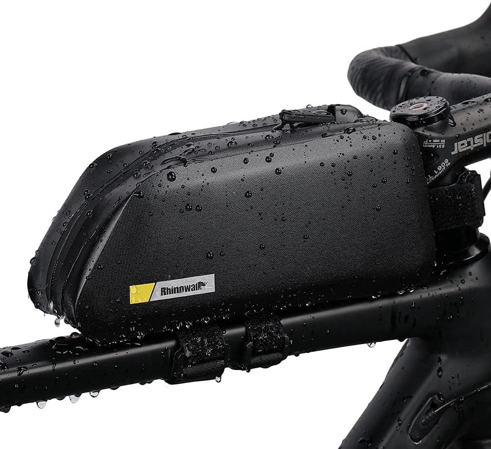 Rhinowalk Top Tube Bag - Stable & Waterproof Professional Cycling Accessory (Matte Black)
