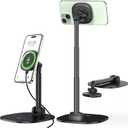 VRIG Magnetic Desk Phone Stand for iPhone with 360Rotation, Height & Angle Adjustable for Office/Home Compatible with MagSafe for iPhone 15, 14, 13, 12 Pro Max Plus, MagSafe Case & All Smartphones
