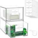 2 Pack Laundry Room Organization Storage Drawers with Labels, Clear Stackable Dryer Sheet Holder and Pod Containers, Detergent Dispenser for Laundry Room Organizing and Decor