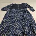 Yash Gallery Plus Size Cotton Chevron Printed A-line Indian Kurtis for Women (Blue) 3XL