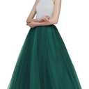 EllieHouse A Line Long Full Bridesmaid Tulle Skirt for Wedding Evening Party Prom P68 (Medium)