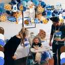 Milk and Cookies Birthday Party Supplies , Milk Cookies Baby Shower Party Decorations Banner, Backdrop,Cake Topper,Ballons,Chocolate Chip Cookies and Milk Gender Reveal Decorations