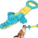 Dog Toys Cute Alligator Dog Toy Tough Plush Puppy Toy for Playtime, Training & Tug of War- Interactive Squeaky & Crinkle Chew Toy for Small to Large Dogs (Blue02)