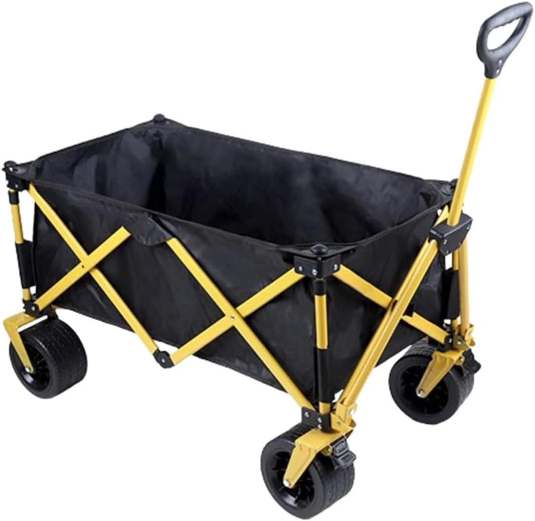 Larger Capacity Folding Camping Garden Beach Trolley Heavy Duty Wagon Cart Outdoor Shopping Utility Trolley (C 105 * 50 * 90cm)