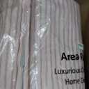 Wonnitar Washable Pink Striped Rug for Bedroom 8x10, Non-Slip Living Room Area Rug, Minimalist Berber Stripe Area Rug, Soft Floor Carpet for Nursery Playroom Closet (Pink, 8' x 10')