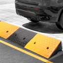 MYOYAY 5'' Rise Rubber Curb Ramp Heavy Duty Rubber Threshold Ramp 10 Ton Car Vehicle Curbside Driveway Ramp for Loading Dock Sidewalk Wheelchair, 38'' (L) x 11.8'' (W) x 5'' (H)