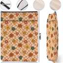 5 x Hippie Checkered Flowers Book Sleeve Rerto Book Accessories Book Lovers Gifts Waterproof Book Cover Book Pouch Book Protector Bookish Gifts for Readers Women Girls Bestie Graduation Christmas birthday (Multicolour 0899)
